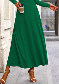 PRETTYGARDEN 2 Piece Casual Ribbed Knit Long Sleeve Crop Tops Maxi Flowy Skirts Matching Sets
