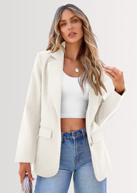 PRETTYGARDEN Women's Spring Fall Business Casual Blazers Long Sleeve Notch Lapel Trendy Work Office Blazer Jackets Outerwear