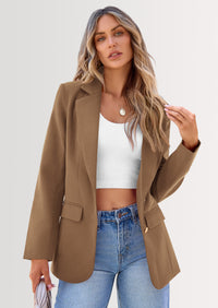 PRETTYGARDEN Women's Spring Fall Business Casual Blazers Long Sleeve Notch Lapel Trendy Work Office Blazer Jackets Outerwear