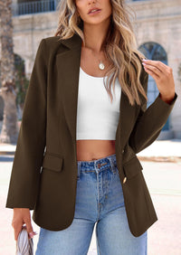 PRETTYGARDEN Women's Spring Fall Business Casual Blazers Long Sleeve Notch Lapel Trendy Work Office Blazer Jackets Outerwear