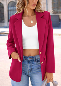 PRETTYGARDEN Women's Spring Fall Business Casual Blazers Long Sleeve Notch Lapel Trendy Work Office Blazer Jackets Outerwear