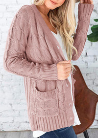 PRETTYGARDEN Women's Open Front Cardigan Sweaters Fall Fashion Button Down Cable Knit Chunky Winter Outerwear Coats