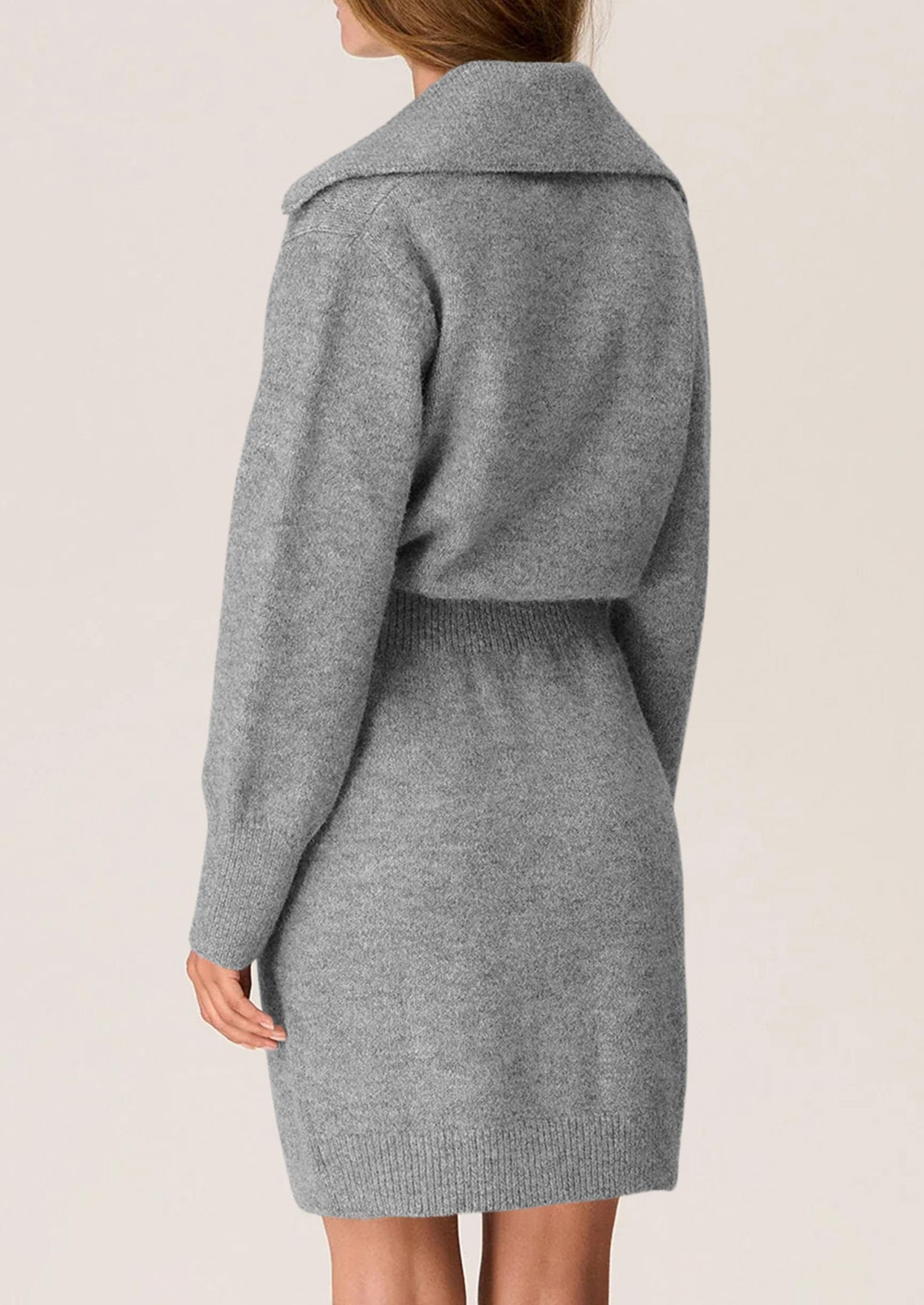 PRETTYGARDEN Sweater Dresses for Women Trendy Long Sleeve Button Down Short Spring Dress