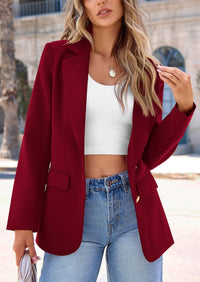 PRETTYGARDEN Women's Spring Fall Business Casual Blazers Long Sleeve Notch Lapel Trendy Work Office Blazer Jackets Outerwear
