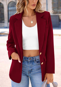 PRETTYGARDEN Women's Spring Fall Business Casual Blazers Long Sleeve Notch Lapel Trendy Work Office Blazer Jackets Outerwear