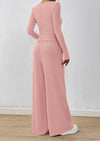 PRETTYGARDEN Women's 2 Piece Lounge Sets Fall Fashion Long Sleeve Crop Top Wide Leg Pants Matching Sets Clothing