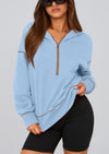 PRETTYGARDEN Women's Hooded Sweatshirts Long Sleeve Half Zip Cropped Hoodie Pullover Winter Fashion Clothes