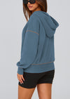 PRETTYGARDEN Women's Hooded Sweatshirts Long Sleeve Half Zip Cropped Hoodie Pullover Winter Fashion Clothes