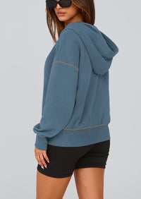 PRETTYGARDEN Women's Hooded Sweatshirts Long Sleeve Half Zip Cropped Hoodie Pullover Winter Fashion Clothes