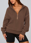 PRETTYGARDEN Women's Hooded Sweatshirts Long Sleeve Half Zip Cropped Hoodie Pullover Winter Fashion Clothes