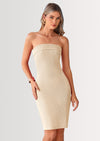 PRETTYGARDEN Tube Spring Dresses for Women Strapless Off Shoulder Ribbed Knit Bodycon Mini Summer Wedding Guest Dress