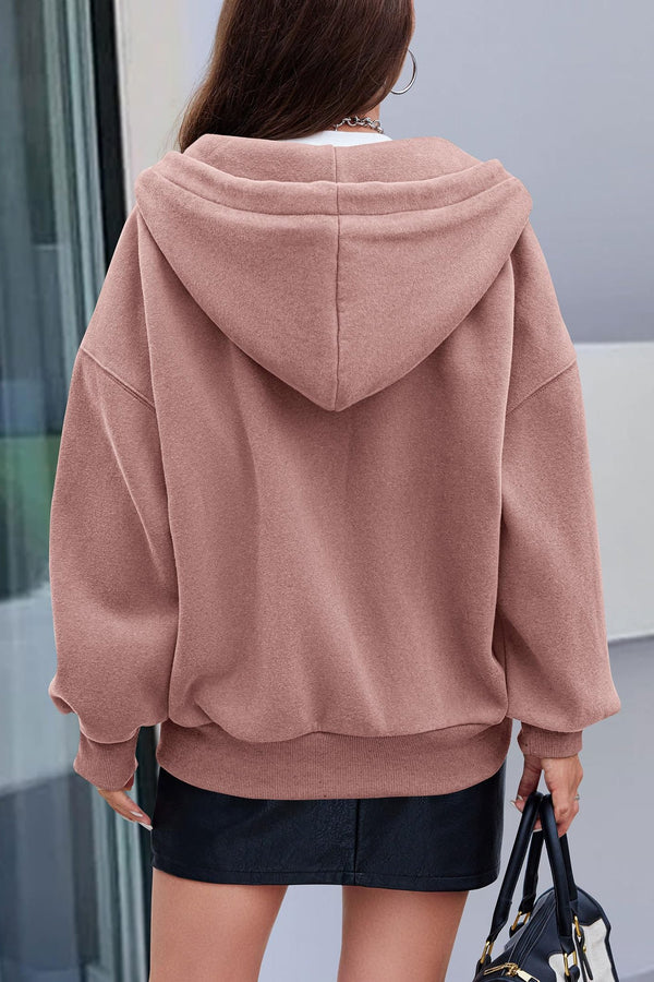 Zip Up Long Sleeve Loose Fit Y2K Casual Hoodies Cardigan