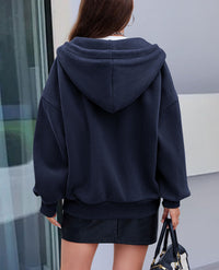 Zip Up Long Sleeve Loose Fit Y2K Casual Hoodies Cardigan