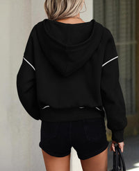 Long Sleeve Half Zip Cropped Pullover Hoodies