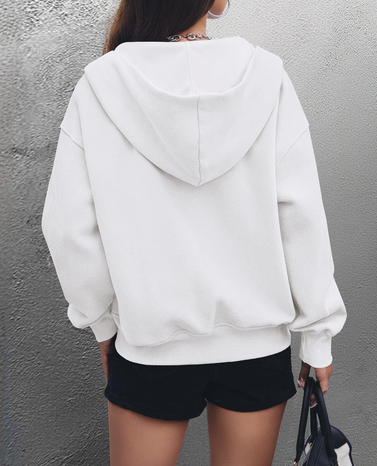 Y2K Zip Up Hoodie Long Sleeve Loose Fit Pockets Casual Sweatshirt