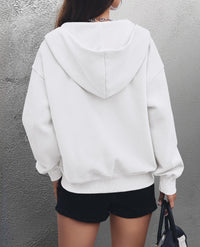 Y2K Zip Up Hoodie Long Sleeve Loose Fit Pockets Casual Sweatshirt