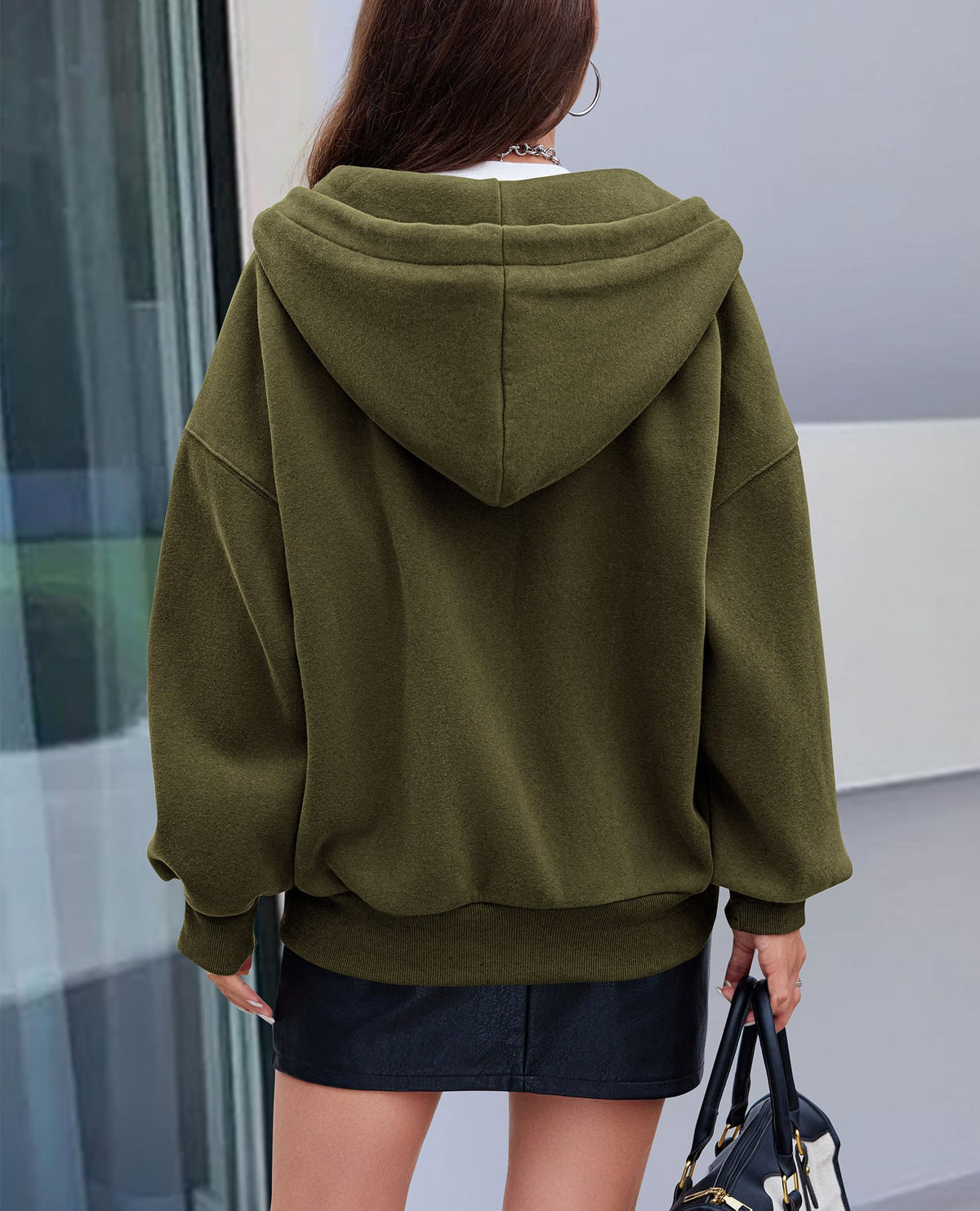 Zip Up Long Sleeve Loose Fit Y2K Casual Hoodies Cardigan