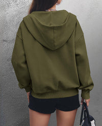 Y2K Zip Up Hoodie Long Sleeve Loose Fit Pockets Casual Sweatshirt