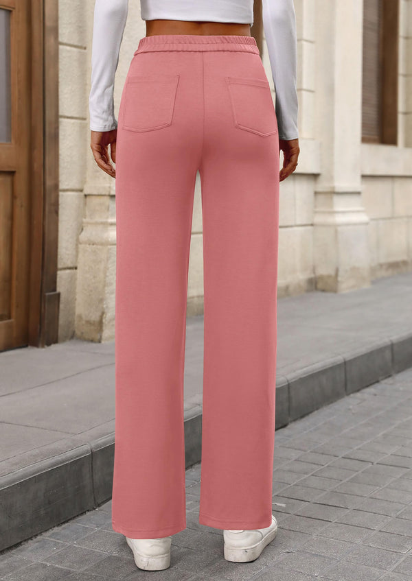 Casual Leg Waisted Stretch Trouser Slacks Straight Pants