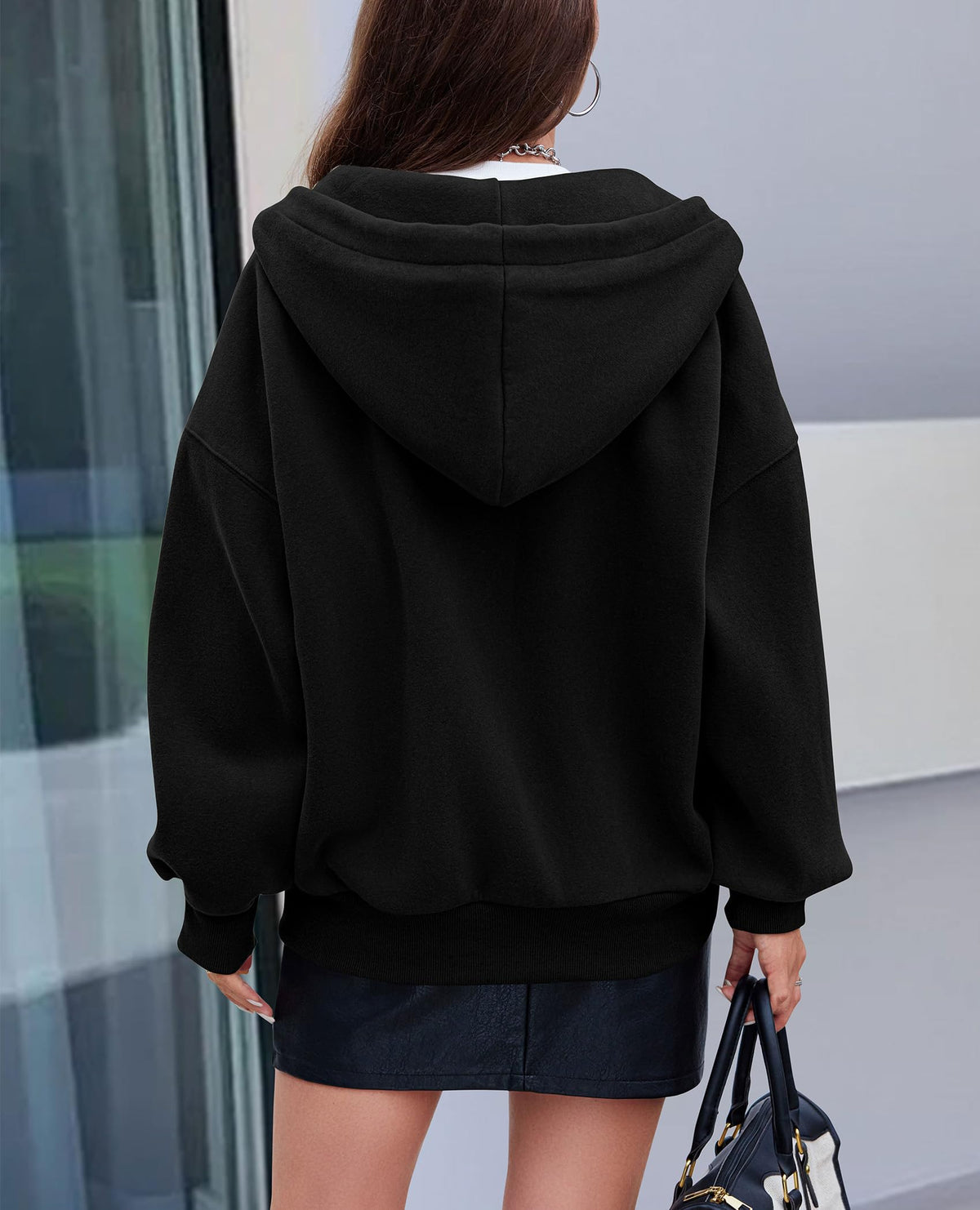 Zip Up Long Sleeve Loose Fit Y2K Casual Hoodies Cardigan