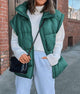 Casual Stand Collar Lightweight Sleeveless Zip Up Padded Coats