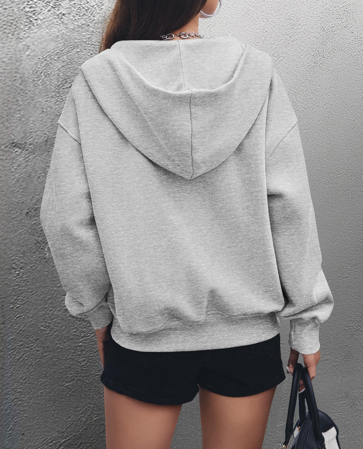 Y2K Zip Up Hoodie Long Sleeve Loose Fit Pockets Casual Sweatshirt