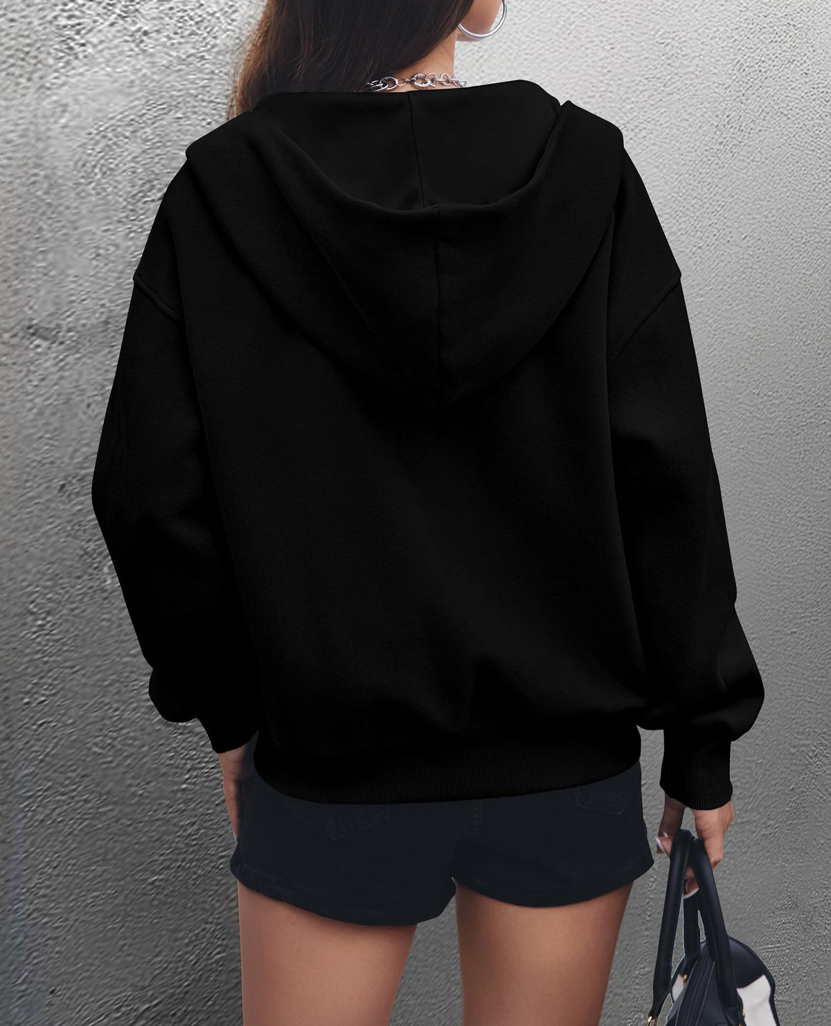 Y2K Zip Up Hoodie Long Sleeve Loose Fit Pockets Casual Sweatshirt