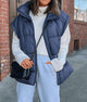 Casual Stand Collar Lightweight Sleeveless Zip Up Padded Coats