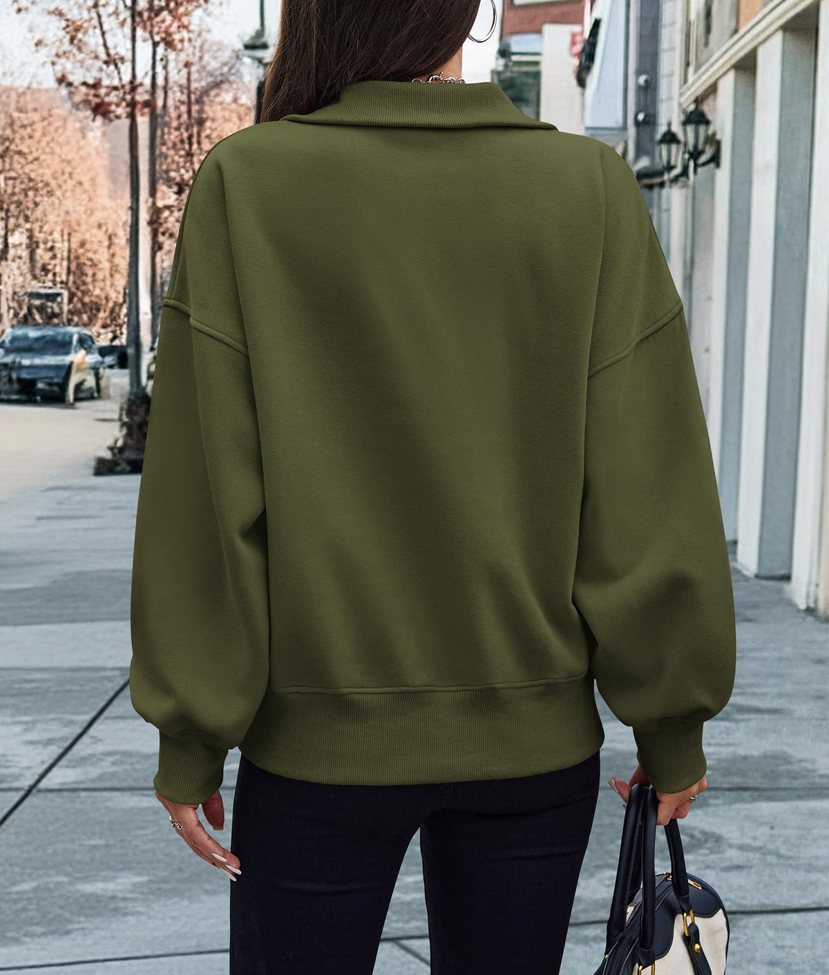 Half Zip Long Sleeve Y2K Sweatshirts