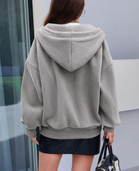 Zip Up Long Sleeve Loose Fit Y2K Casual Hoodies Cardigan