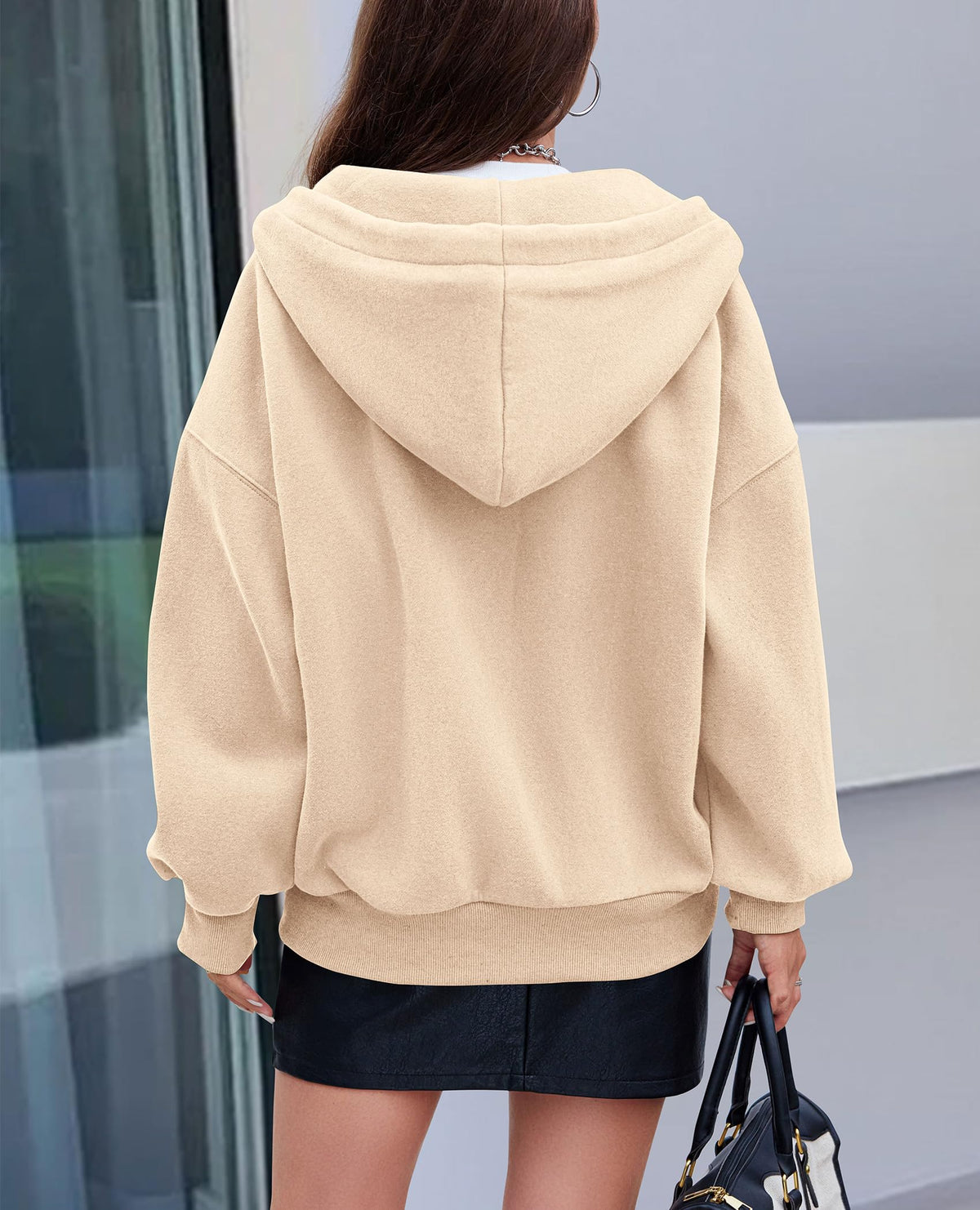 Zip Up Long Sleeve Loose Fit Y2K Casual Hoodies Cardigan