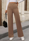 PRETTYGARDEN Women's Dressy Casual Dress Pants Straight Leg High Elastic Waisted Stretch Trouser Slacks