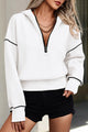 Long Sleeve Half Zip Cropped Pullover Hoodies