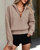 Long Sleeve Half Zip Cropped Pullover Hoodies