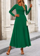 Casual Ribbed Knit Long Sleeve Crop Tops Maxi Flowy Skirts Two Piece Sets