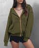 Y2K Zip Up Hoodie Long Sleeve Loose Fit Pockets Casual Sweatshirt