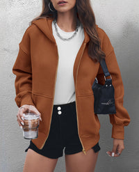 Y2K Zip Up Hoodie Long Sleeve Loose Fit Pockets Casual Sweatshirt