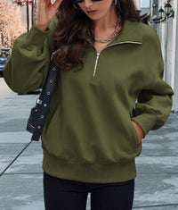 Half Zip Long Sleeve Y2K Sweatshirts