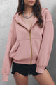 Y2K Zip Up Hoodie Long Sleeve Loose Fit Pockets Casual Sweatshirt