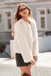 PRETTYGARDEN Women's Winter Coats Fleece Cropped Jacket Faux Fur Long Sleeve Pockets Shaggy Warm Outerwear Fall Clothes