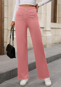 Casual Leg Waisted Stretch Trouser Slacks Straight Pants