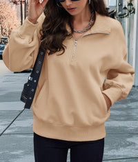 Half Zip Long Sleeve Y2K Sweatshirts