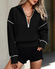 Long Sleeve Half Zip Cropped Pullover Hoodies