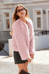 PRETTYGARDEN Women's Winter Coats Fleece Cropped Jacket Faux Fur Long Sleeve Pockets Shaggy Warm Outerwear Fall Clothes