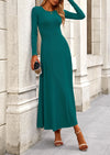 PRETTYGARDEN 2 Piece Casual Ribbed Knit Long Sleeve Crop Tops Maxi Flowy Skirts Matching Sets