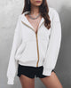 Y2K Zip Up Hoodie Long Sleeve Loose Fit Pockets Casual Sweatshirt