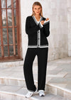 PRETTYGARDEN Lounge Sets for Women Fall Loungewear 2 Piece Outfits Cardigan Sweaters Track Suit Matching Winter Clothing