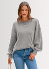 PRETTYGARDEN Oversized Sweatshirt for Women Fashion Crewneck Long Sleeve Pullover Waffle Knit Tops Fall Trendy Clothes