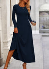 PRETTYGARDEN 2 Piece Casual Ribbed Knit Long Sleeve Crop Tops Maxi Flowy Skirts Matching Sets