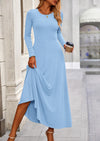PRETTYGARDEN 2 Piece Casual Ribbed Knit Long Sleeve Crop Tops Maxi Flowy Skirts Matching Sets